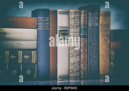 Deutschland. 05 Nov, 2018. Verschiedene Buchrücken ändern / der deutschen Literatur in den Einbänden. Symbolbild im Bereich Literatur, Lesen, Bücher, … | Nutzung der weltweiten Kredit: dpa/Alamy leben Nachrichten Stockfoto