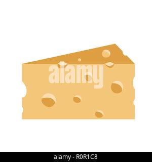 Stück Käse. Vector Illustration auf weißen isoliert Stock Vektor