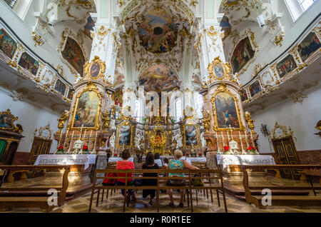 Innenraum des Kloster Andechs, ein Benedikt Kloster mit einer berühmten Bierbrauerei Stockfoto