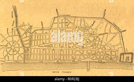 "Wren's Plan für den Wiederaufbau von London" (1897). Schöpfer: Unbekannt. Stockfoto