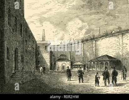 "Hof in der Flotte Gefängnis', (c 1872). Schöpfer: Unbekannt. Stockfoto