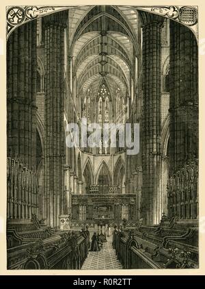 "Westminster Abbey: Innenraum des Chor', (1881). Schöpfer: Unbekannt. Stockfoto