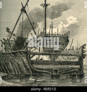 "Schwimmdock, Deptford (1820)', (c 1878). Schöpfer: Unbekannt. Stockfoto