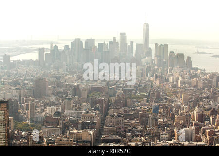 Süden Blick vom Empire State Building in Manhattan, New York City, Vereinigte Staaten von Amerika. Uns, U.S.A, Stockfoto