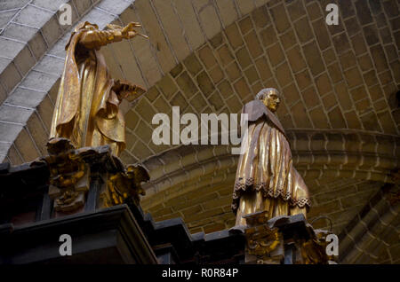 Indoor architektonischen Details des 15. Jahrhundert Guadalajara Kathedrale, Provinz Guadalajara, Spanien Stockfoto