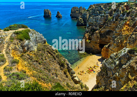 Camilo Strand, Praia do Camilo, Lagos, Algarve, Portugal Stockfoto