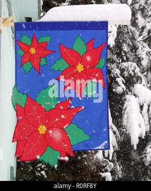 Weihnachten Banner im Schnee Stockfoto