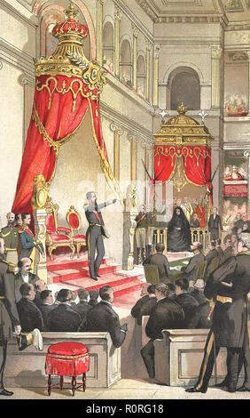 Eid des Leopold II. von Belgien, der Palast der Nation (Brüssel), 17. Dezember 1865. Stockfoto