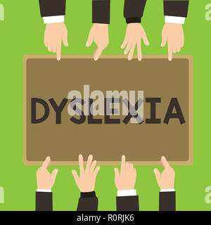 Konzeptionelle Hand schreiben Legasthenie angezeigt. Business Foto präsentieren Störungen, Schwierigkeiten beim Lesen lernen und verbessern. Stockfoto