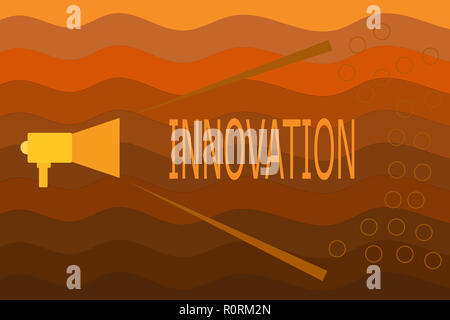 Text Zeichen zeigen Innovation. Konzeptionelle Foto neue Methode Idee Produkt verschiedene Kreative nicht vorher bekannt. Stockfoto