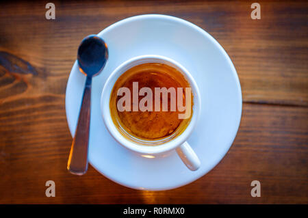 Rustikale heißen Kaffee classic espresso Stil für Morgen mich abholen Stockfoto