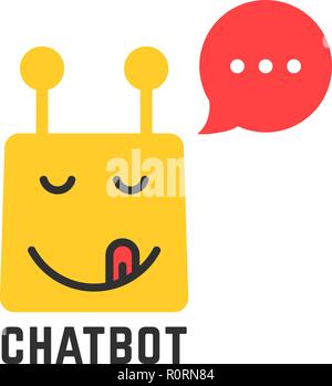 Gourmet gelb chatbot Symbol Stock Vektor