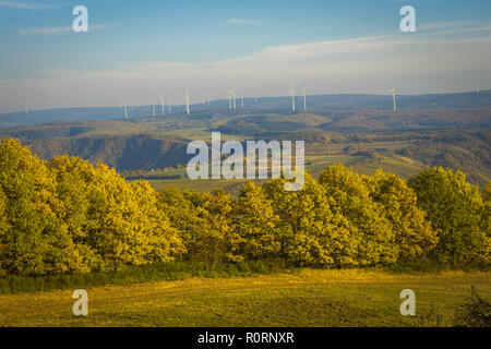Blick auf ein grünes Tal in Deutschland Stockfoto