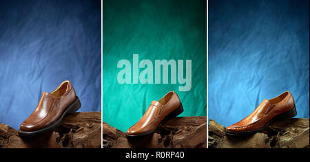 Gruppe der modische Mann schuhe Bilder im Studio shot Stockfoto