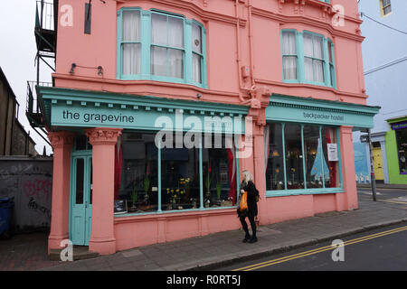 Die weinrebe Hostel in Brighton, Großbritannien Stockfoto