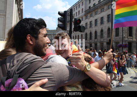 Free Hugs London Pride Stockfoto