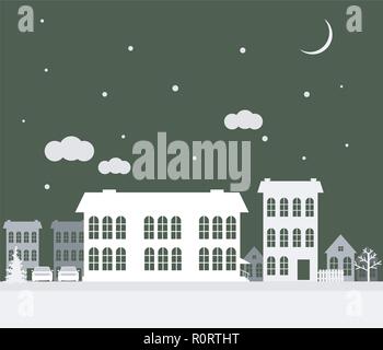 Stadt, Häuser und Autos auf dem Parkplatz im Stil des Papiers. Vector Illustration. Stock Vektor