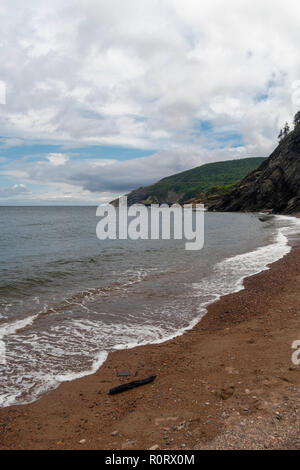 Blick auf den Strand bei Fleisch Cove, Nova Scotia, Kanada. Stockfoto