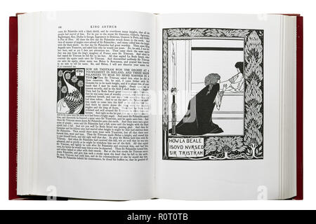 Le Morte d'Arthur von Sir Thomas Malory. Abbildung, wie La Beale Isoud pflegte Sir Tristram von Aubrey Beardsley Stockfoto