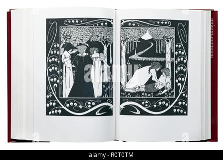 Le Morte d'Arthur von Sir Thomas Malory. Abbildung, wie Sir Lancelot bekannt von Dame Elaine wurde von Aubrey Beardsley Stockfoto