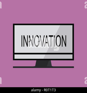Text Zeichen zeigen Innovation. Konzeptionelle Foto neue Methode Idee Produkt verschiedene Kreative nicht vorher bekannt. Stockfoto