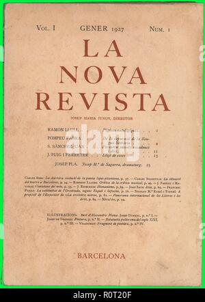 Portada de la Revista literaria La Nova Revista, número Uno, editada en Barcelona, enero de 1927. Stockfoto