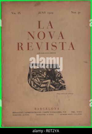 Portada de la Revista literaria La Nova Revista, editada en Barcelona, Junior de 1929. Stockfoto