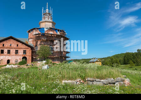 Heilige Dreifaltigkeit Anzersky Kloster Der solowki Kloster auf einer Insel Anzer (Russland, Oblast Archangelsk, solowki) Stockfoto