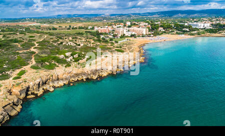 Antenne. Lido di Noto, Provinz Syrakus, Italien. Stockfoto