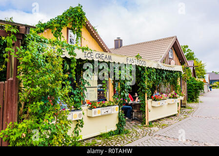 Trakai ist eine historische Stadt und Lake Resort in Litauen. Trakai Vilnius County, Litauen, Baltikum, Europa. Stockfoto