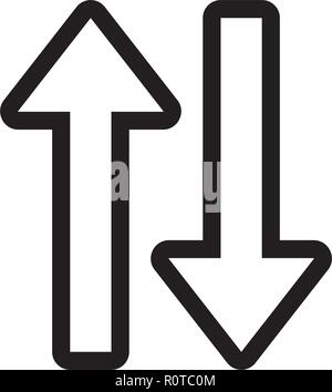 Die Pfeile nach oben und unten Infografik Vector Illustration Design Stock Vektor