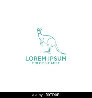 Kangaroo logo Vorlage mit Stil, Vector Illustration und Inspiration Logo. Stockfoto