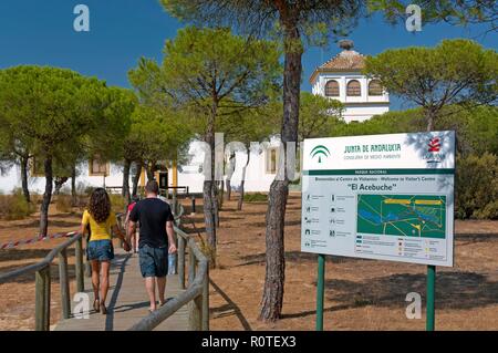 Besucherzentrum El Acebuche, Doñana Naturpark, Almonte, Provinz Huelva, Andalusien, Spanien, Europa. Stockfoto