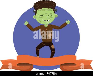 Kind mit Halloween Kostüm Stock Vektor