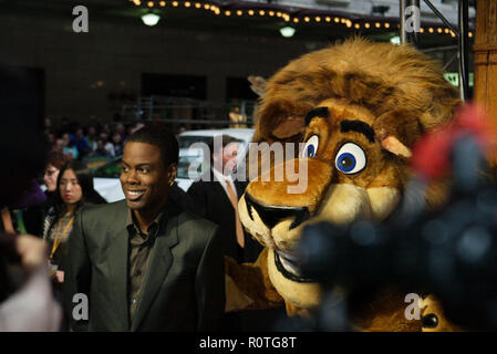 Chris Rock und Alex der Löwe die Premiere von Madagaskar: 2 Afrika an der Staatlichen Theater entkommen. Sydney, Australien. 17.11.08. Stockfoto