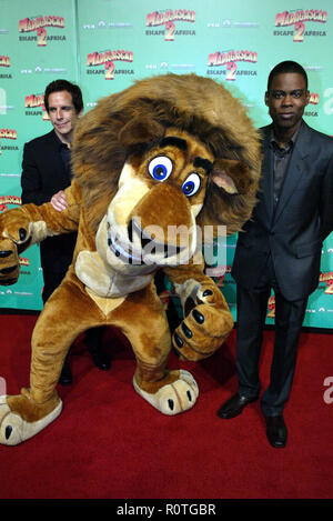 Ben Stiller, Chris Rock und Alex der Löwe die Premiere von Madagaskar: 2 Afrika an der Staatlichen Theater entkommen. Sydney, Australien. 17.11.08. Stockfoto