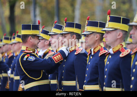 Bukarest, Rumänien - 31. Oktober 2018: Rumänische Michael der Tapfere 30 Guards Brigade Soldaten bei einem Staatsbesuch Stockfoto