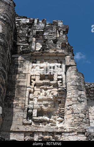 Die Ruinen der antiken Stadt hormiguero, Campeche, Mexiko. Stockfoto