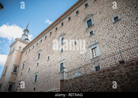 Detaillierte Architektur von Alcazar de Toledo, Weltkulturerbe der UNESCO in Spanien Stockfoto