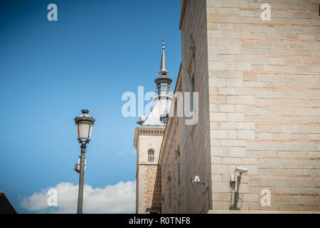 Detaillierte Architektur von Alcazar de Toledo, Weltkulturerbe der UNESCO in Spanien Stockfoto