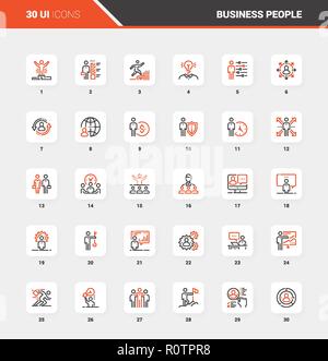 Geschäftsleute flache Linie Web Icon Konzepte Stock Vektor
