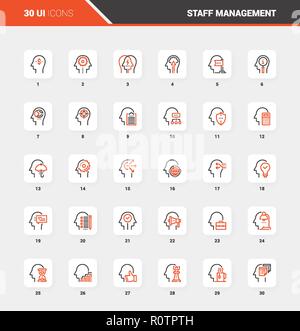 Business- und Personal Management flache Linie Web Icons Stock Vektor