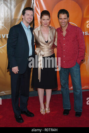 Sean Hayes, Eric McCormack und Debra Messing (Will & Grace) Ankunft in der NBC-All-Star-Party für das neue Herbst 2004 bei der Allgemeinen viel in Lo Stockfoto