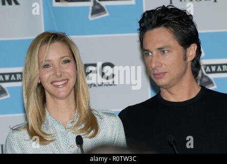 Lisa Kudrow und Zach Braff bei der Bekanntgabe der 2008 Film Independent Spirit Awards im Sofitel Hotel in Los Angeles nominiert. - 0 Stockfoto