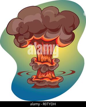 Vektor-nukleare Explosion mushroom Cloud Stock Vektor