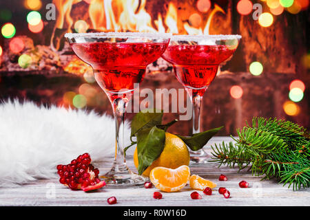 Pomegranage und Tangerine Martini Stockfoto