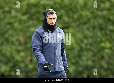 Von Arsenal Henrikh Mkhitaryan während des Trainings in London Colney, Hertfordshire. Stockfoto