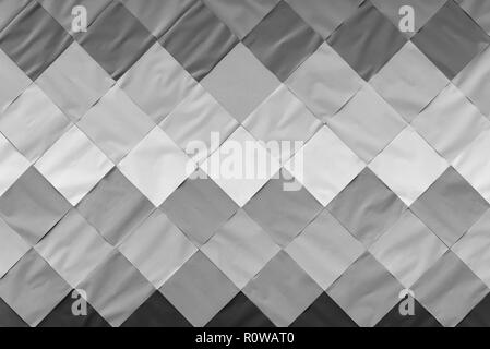 Zusammenfassung Hintergrund von weißen, grauen und schwarzen Papier Muster Dekoration an der Wand. Quadratische Form Tapete. Bild zum Text Nachricht hinzufügen. Hintergrund für de Stockfoto