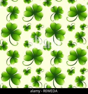 Kleeblatt nahtlose Hintergrundbild Stock Vektor