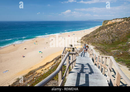 Praia das Bicas Beach in der Nähe von Cabo Espichel, Aldeia do Meco, Costa da Caparica, die Gemeinde von Sesimbra, Setubal, Lissabon, Portugal Stockfoto